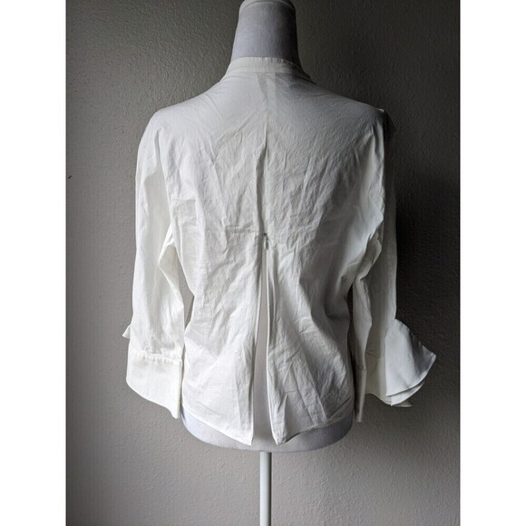 Emporio Armani White Blouse Bell Sleeves Size Medium - Picture 8 of 8